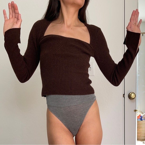 Reformation xs cashmere brown knit